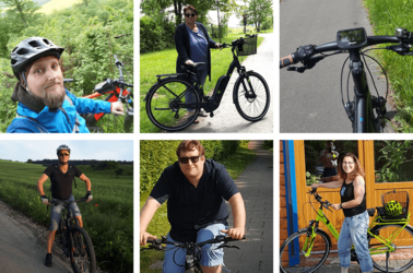 INNO TAPE employees with their company bikes INNO TAPE employees with their company bikes